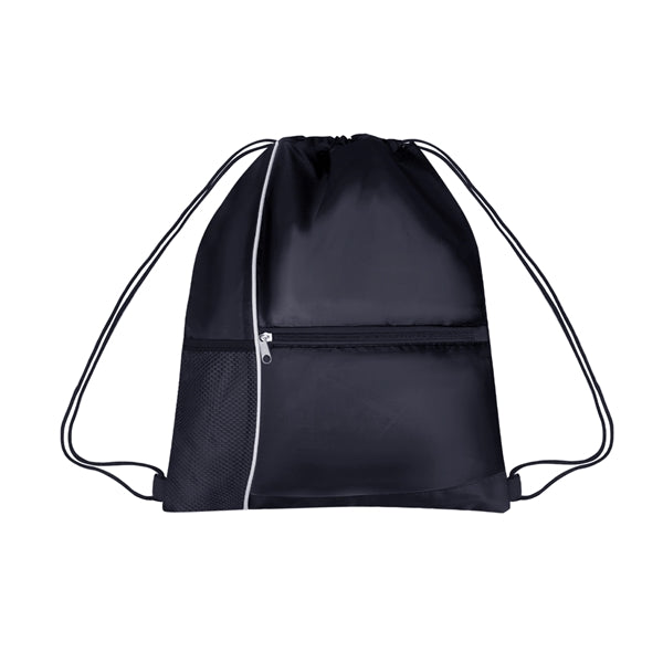 Sports Cinch Bag w/Mesh & Zipper Pocket