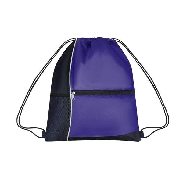 Sports Cinch Bag w/Mesh & Zipper Pocket