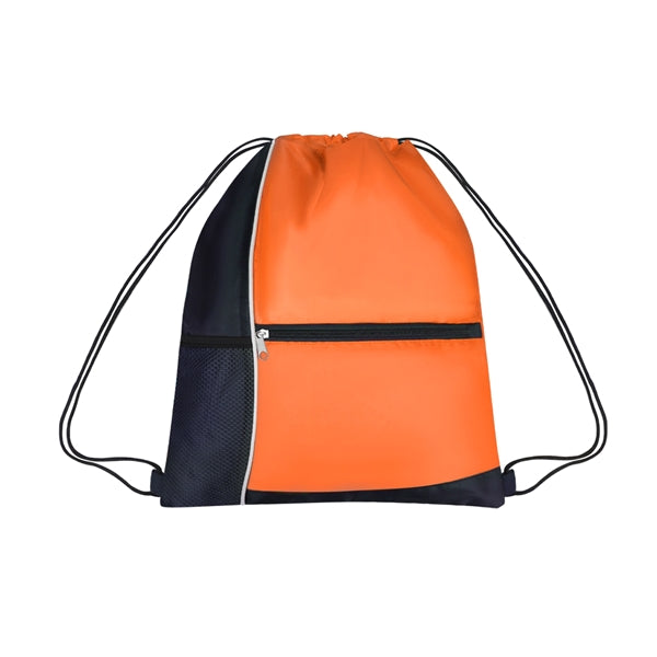 Sports Cinch Bag w/Mesh & Zipper Pocket