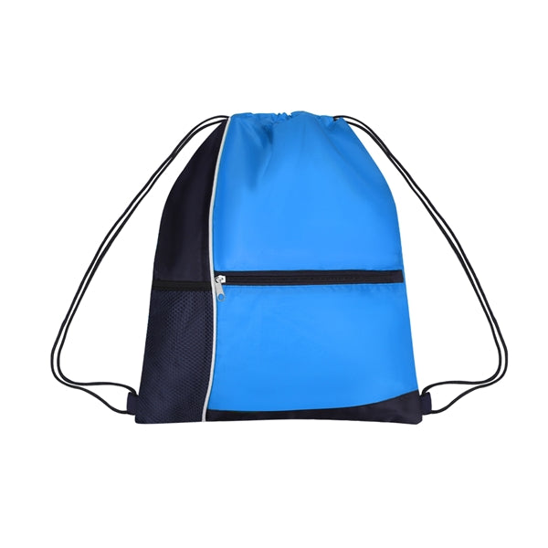 Sports Cinch Bag w/Mesh & Zipper Pocket