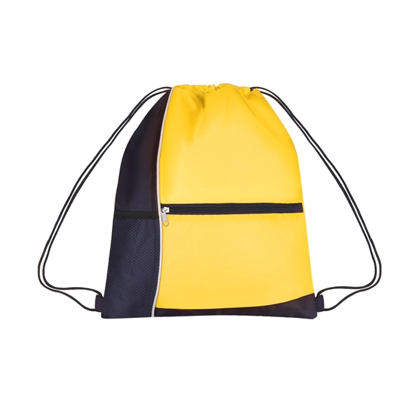Sports Cinch Bag w/Mesh & Zipper Pocket