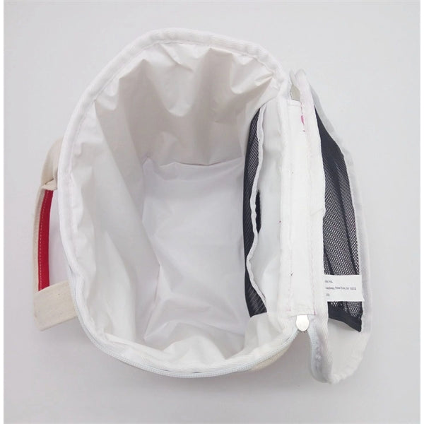 10OZ Cotton canvas cooler bag with zipper and logo printed
