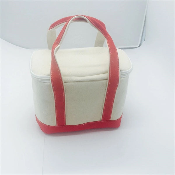 10OZ Cotton canvas cooler bag with zipper and logo printed