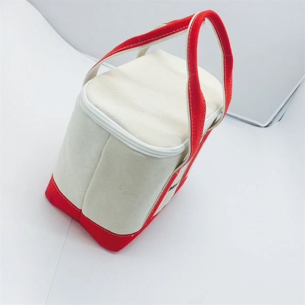 10OZ Cotton canvas cooler bag with zipper and logo printed
