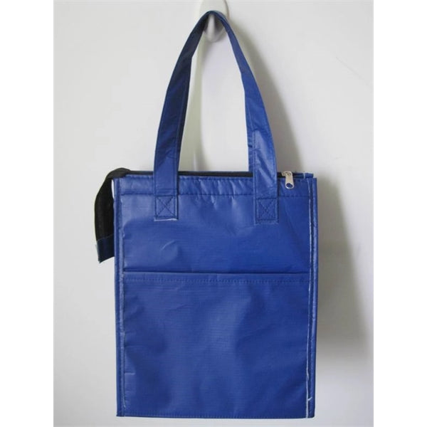 RPET laminated cooler bag with front pocket colorful printed
