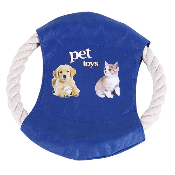 Fabric Pet Chew Toy Frisbee with Rope
