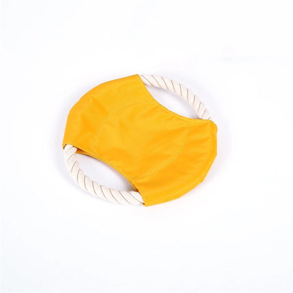 Fabric Pet Chew Toy Frisbee with Rope