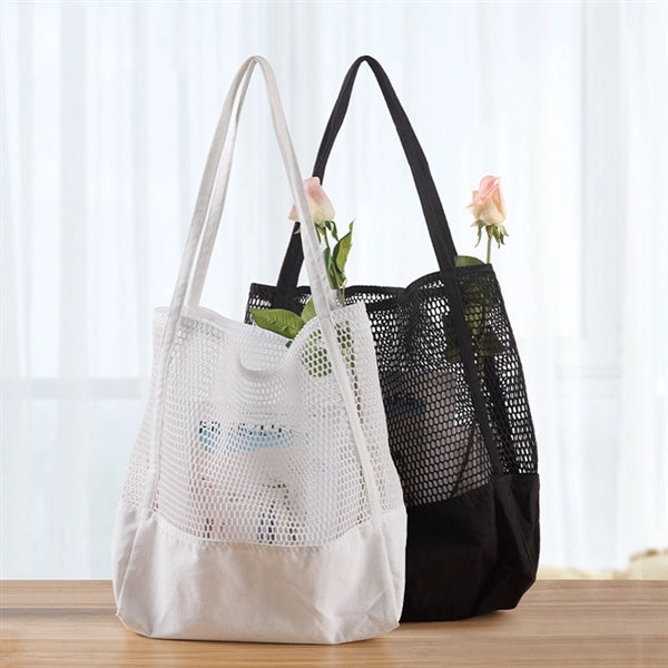 Canvas Grocery Mesh Shopping Tote Bags