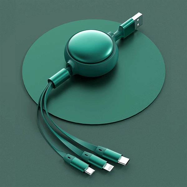 3 in 1 Multi USB Retractable Charger Cable 3A Multiple Cord