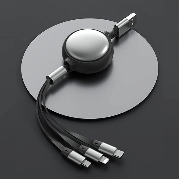 3 in 1 Multi USB Retractable Charger Cable 3A Multiple Cord