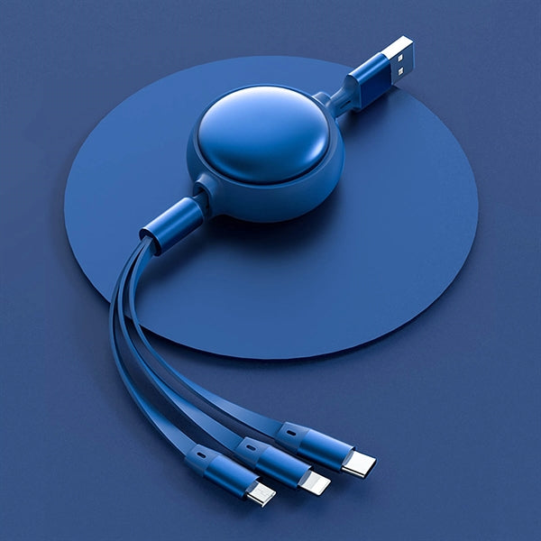 3 in 1 Multi USB Retractable Charger Cable 3A Multiple Cord