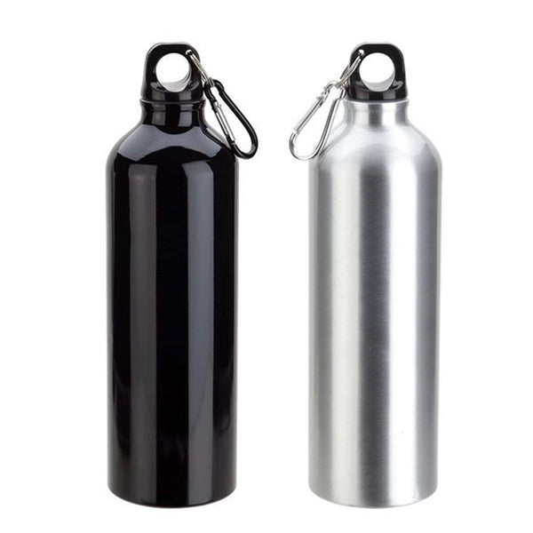 25oz Aluminum Sports Water Bottle with Carabiner Hook