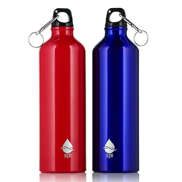 25oz Aluminum Sports Water Bottle with Carabiner Hook
