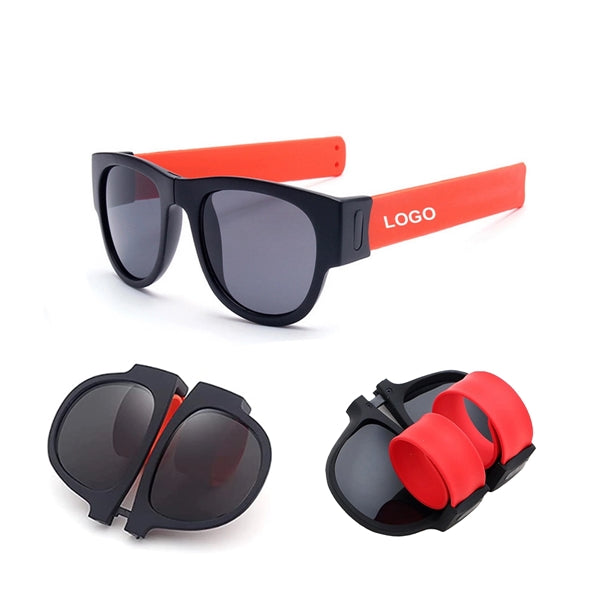 Siicone Wristband Slap Folding Sunglasses