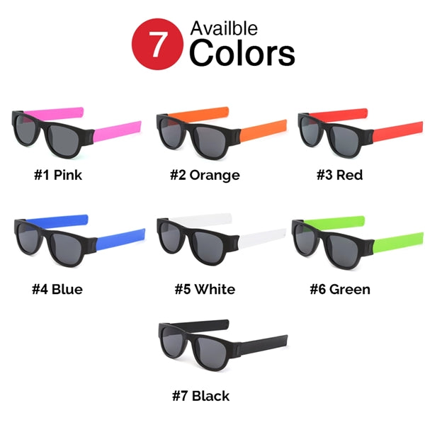 Siicone Wristband Slap Folding Sunglasses