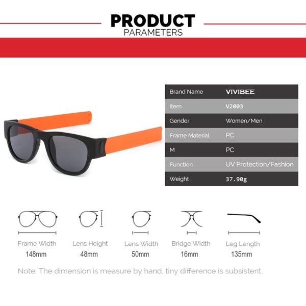 Siicone Wristband Slap Folding Sunglasses