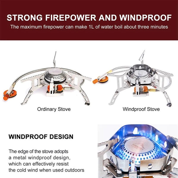 Windproof Gas Burner Camping Stove