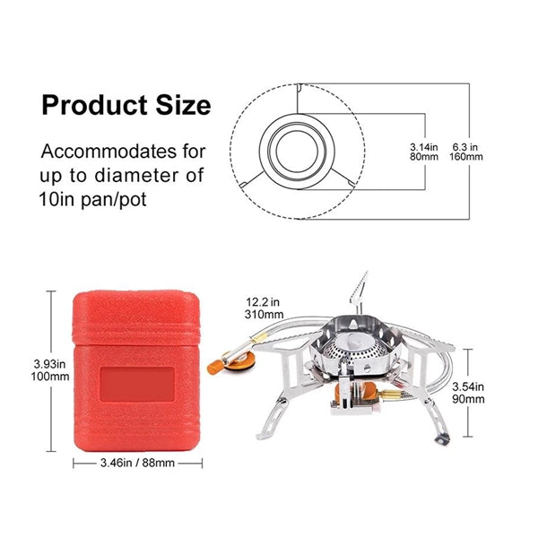 Windproof Gas Burner Camping Stove