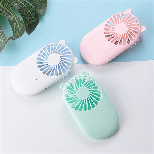 USB Rechargeable Handheld Fan with Full Color Imprint