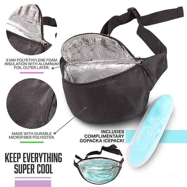 Thermal Insulated Fanny Waist Pack Cooler W Adjustable Strap