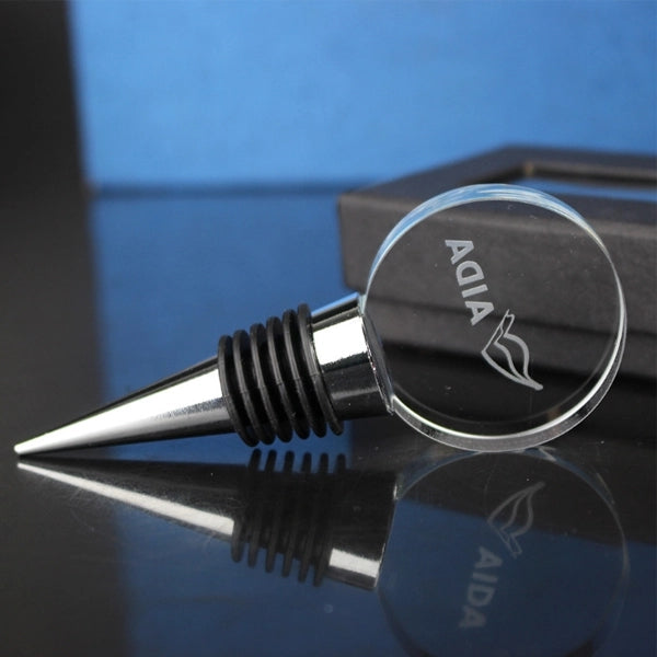 Round Crystal Personalized Wine Stopper