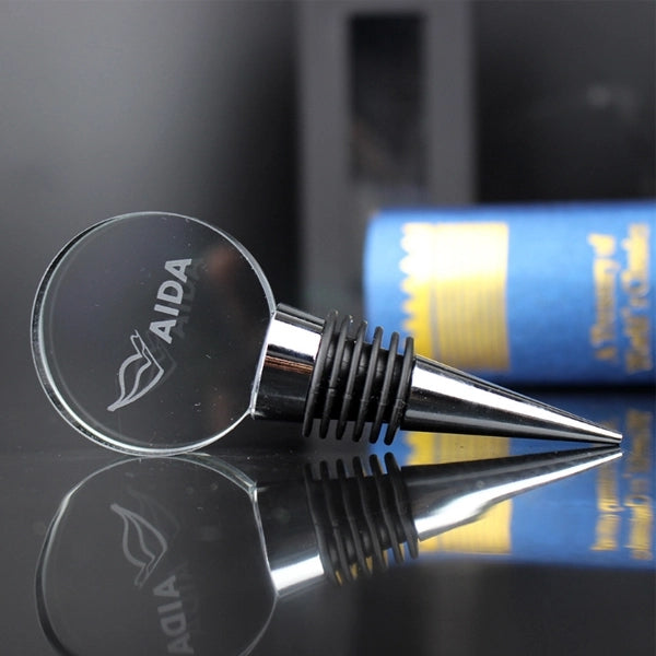 Round Crystal Personalized Wine Stopper