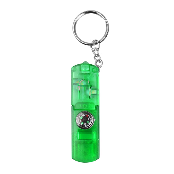 Compass Keychain with Whistle & LED Light