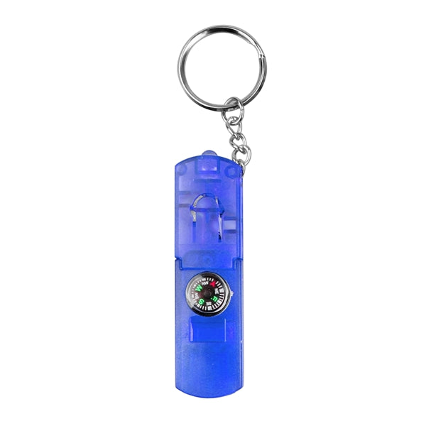 Compass Keychain with Whistle & LED Light