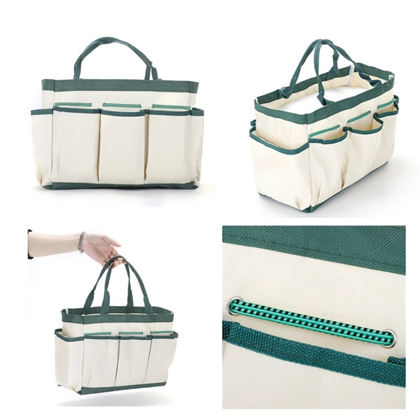 Heavy Duty Canvas Multi Pocket Garden Tool Tote Bag