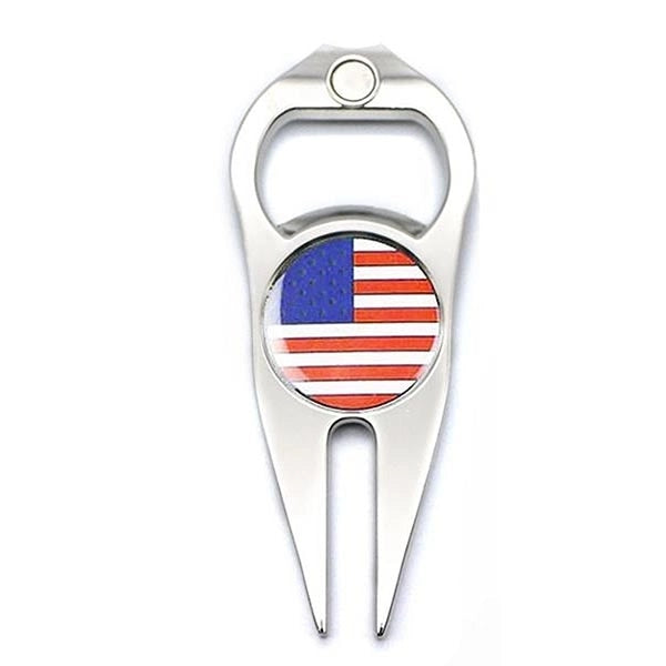 Golf Ball Marker Divot Repair Fixer Bottle Opener