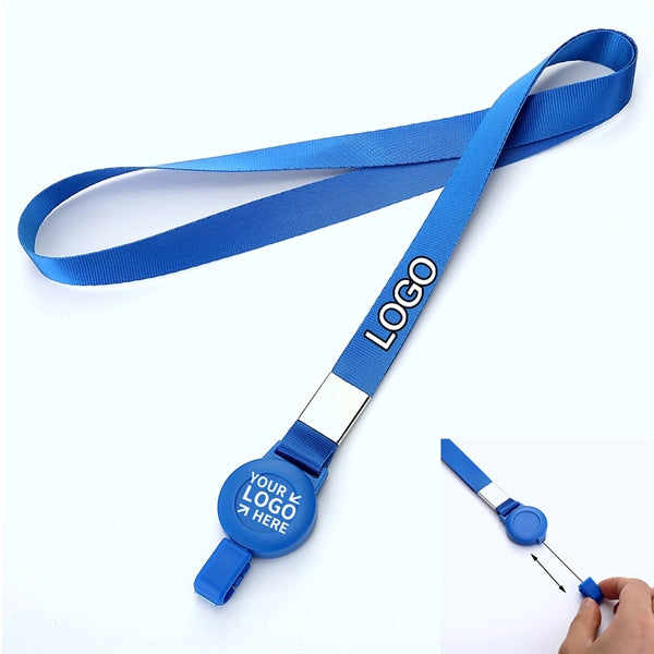 Adjustable Polyester Lanyard with Retractable Badge Reel Hol