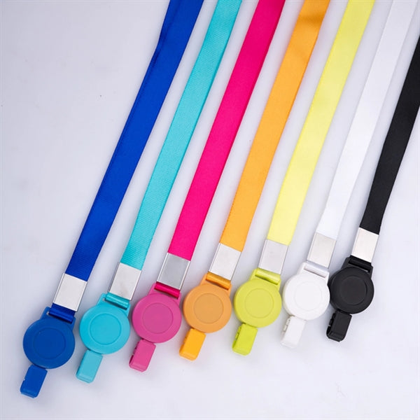 Adjustable Polyester Lanyard with Retractable Badge Reel Hol