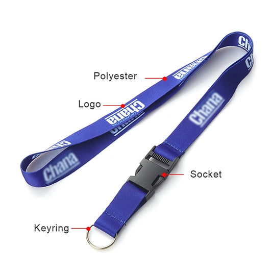 Detachable Woven Lanyards Buckle Release Custom with Keychai