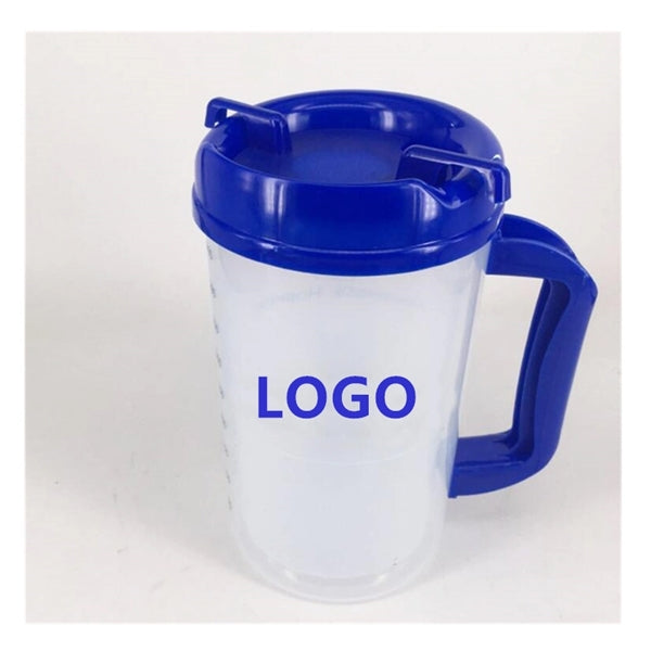 22oz 32oz Double-wall Medical Nurse Mug with Lid and Straw