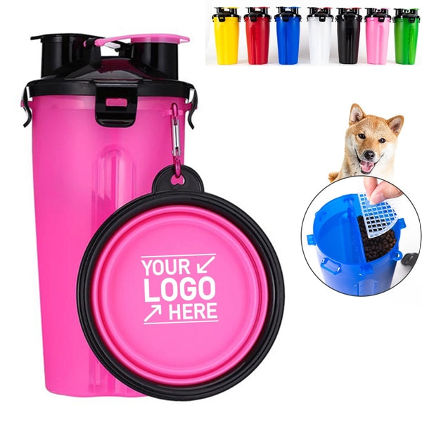 2 in 1 Dog Travel Water Bottle with Bowl
