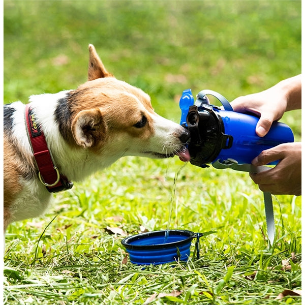 2 in 1 Dog Travel Water Bottle with Bowl