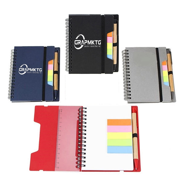 Notebook With Sticky Notes And Pen