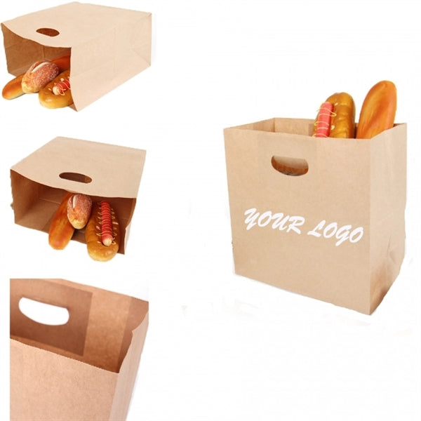 Die cut handle kraft Food paper bag