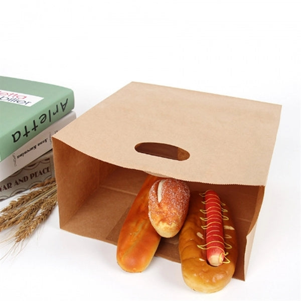 Die cut handle kraft Food paper bag