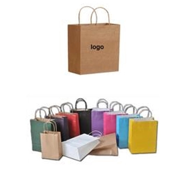 Natural Colorful Kraft Paper Shopper Tote Bag