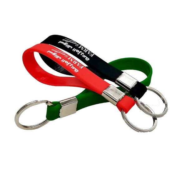 Hand Wrist Lanyard Silicone Rubber Bracelet Keyring Keychain