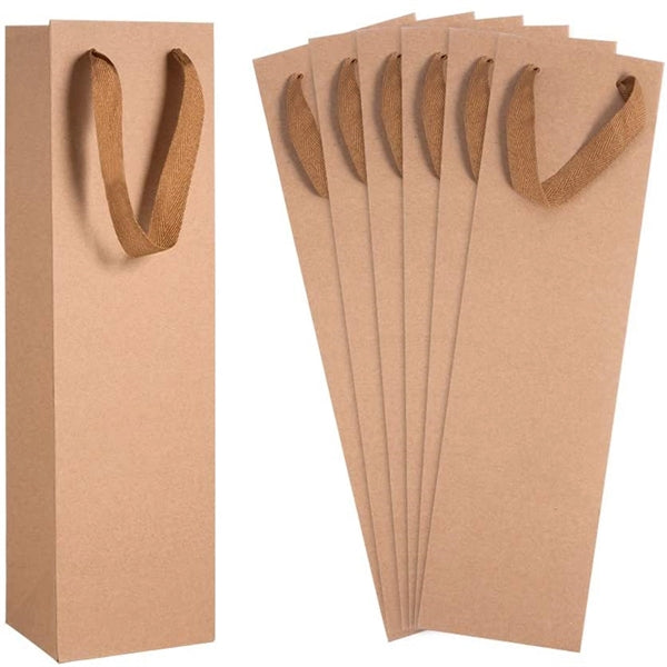 Brown Kraft Paper Wine Bag with handles