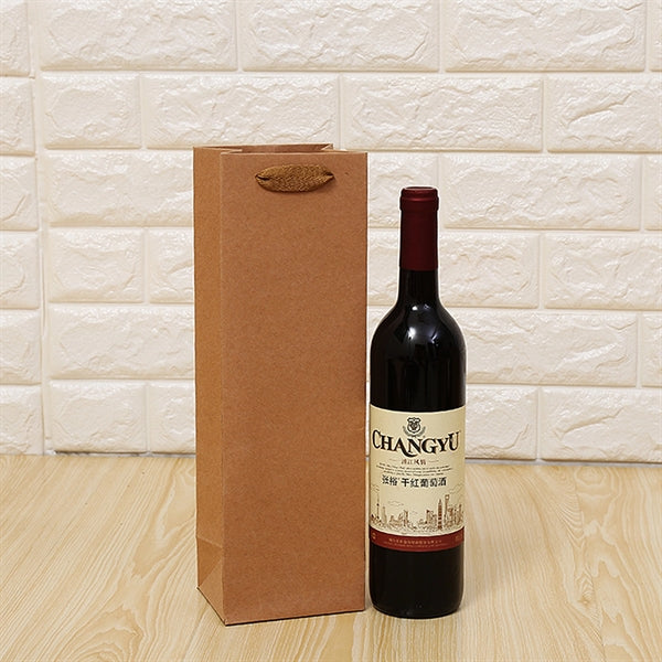 Brown Kraft Paper Wine Bag with handles