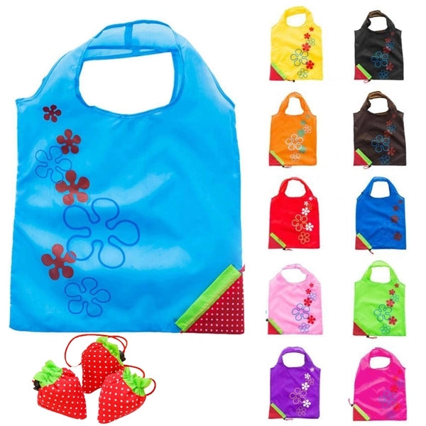 Folding Strawberry Grocery Tote Bag