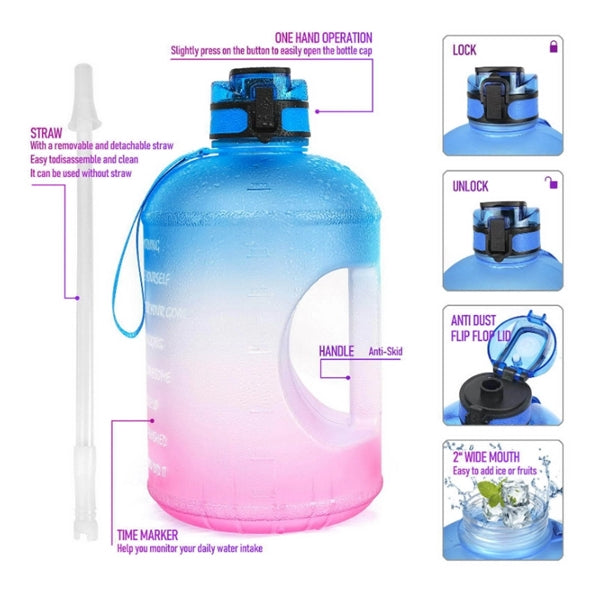 Large 1 Gallon Motivational Water Bottle