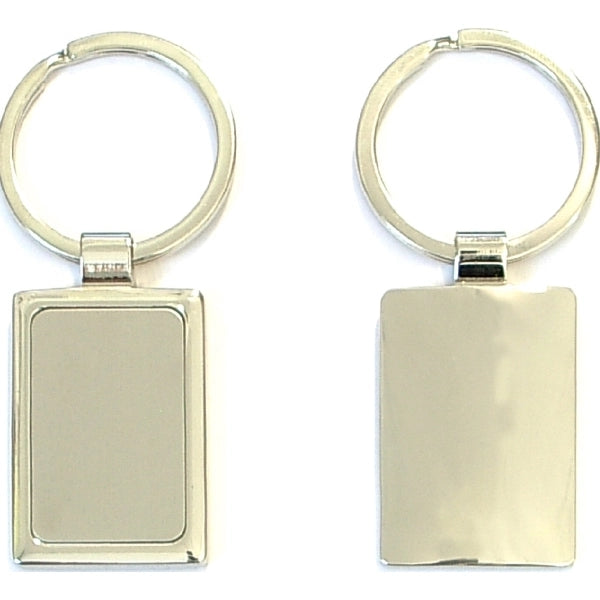 Rectangular Shape Chrome Metal Split Ring Key Holder