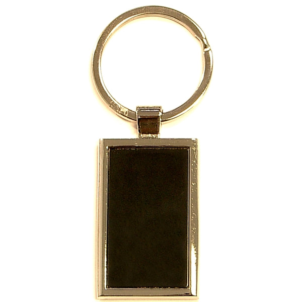 Rectangular Shape Chrome Metal Split Ring Key Holder
