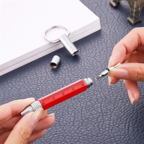 6 In 1 Multitool Screwdriver Pen with Ruler Key Ring