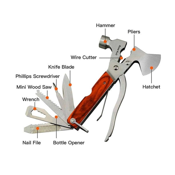 Portable Multitool Camping Hatchet Survival Hammer