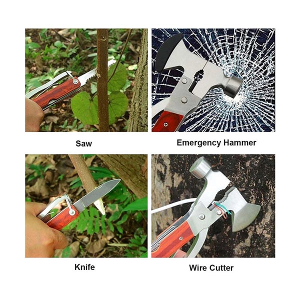 Portable Multitool Camping Hatchet Survival Hammer